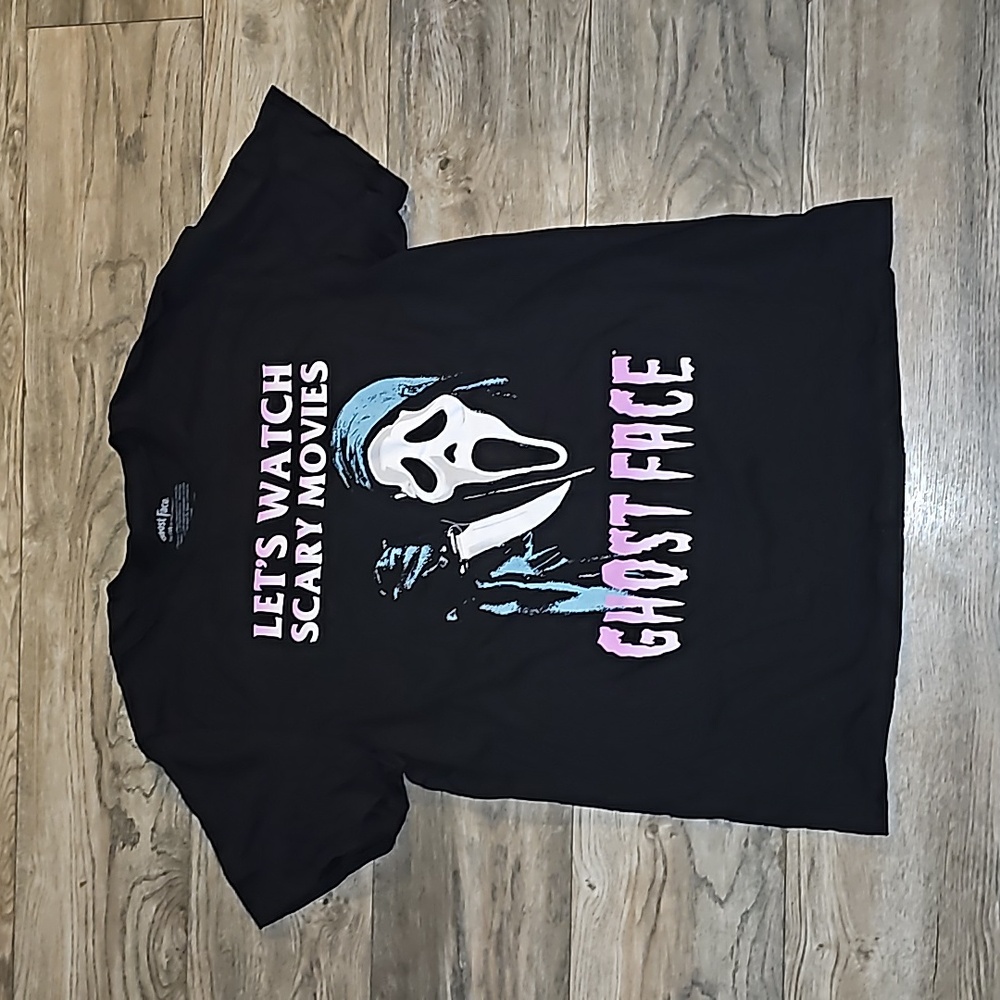 Ghost Face graphic print top black cotton new
